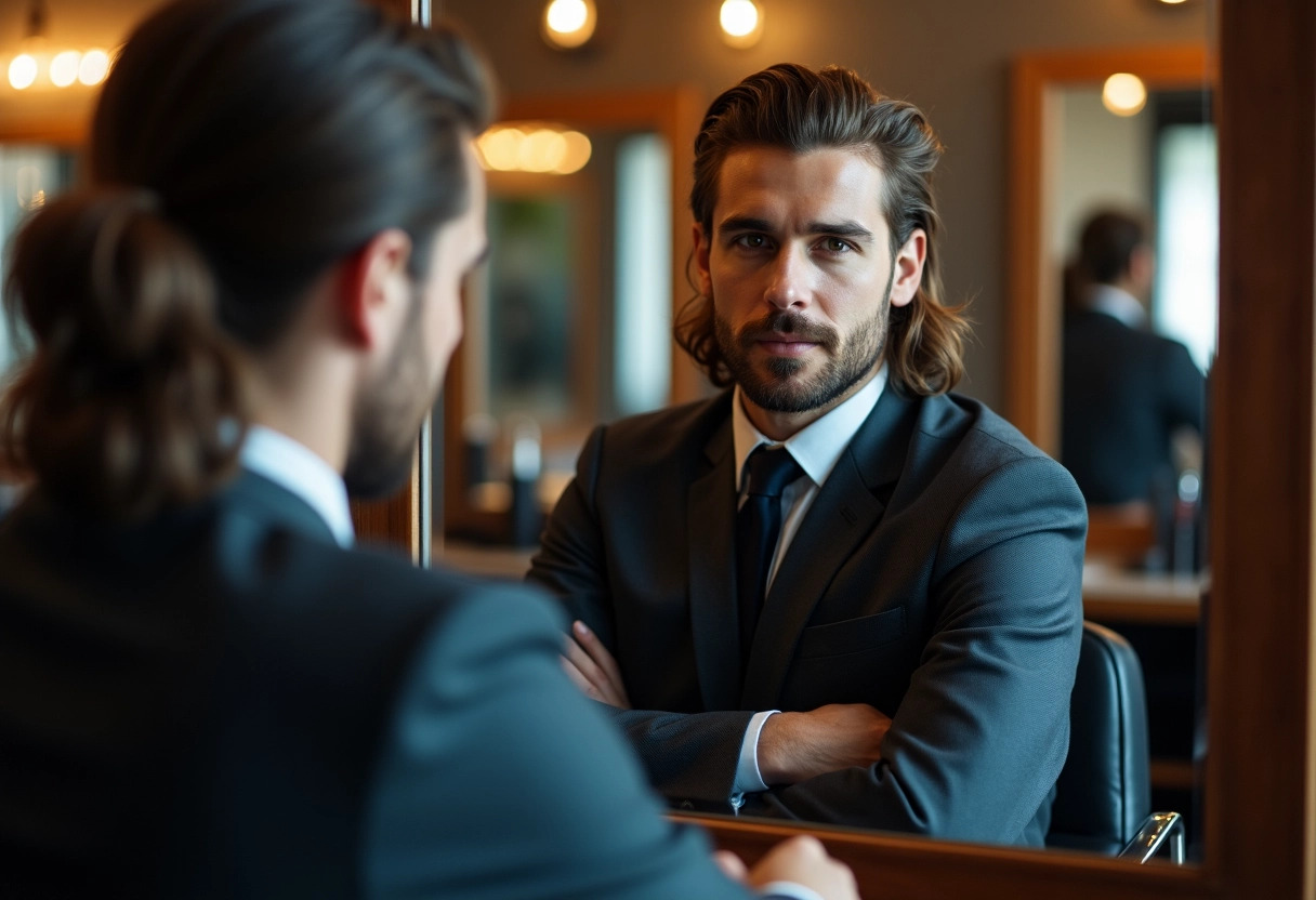 homme cheveux longs